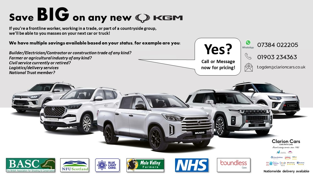 Save BIG on any new SsangYong/KGM